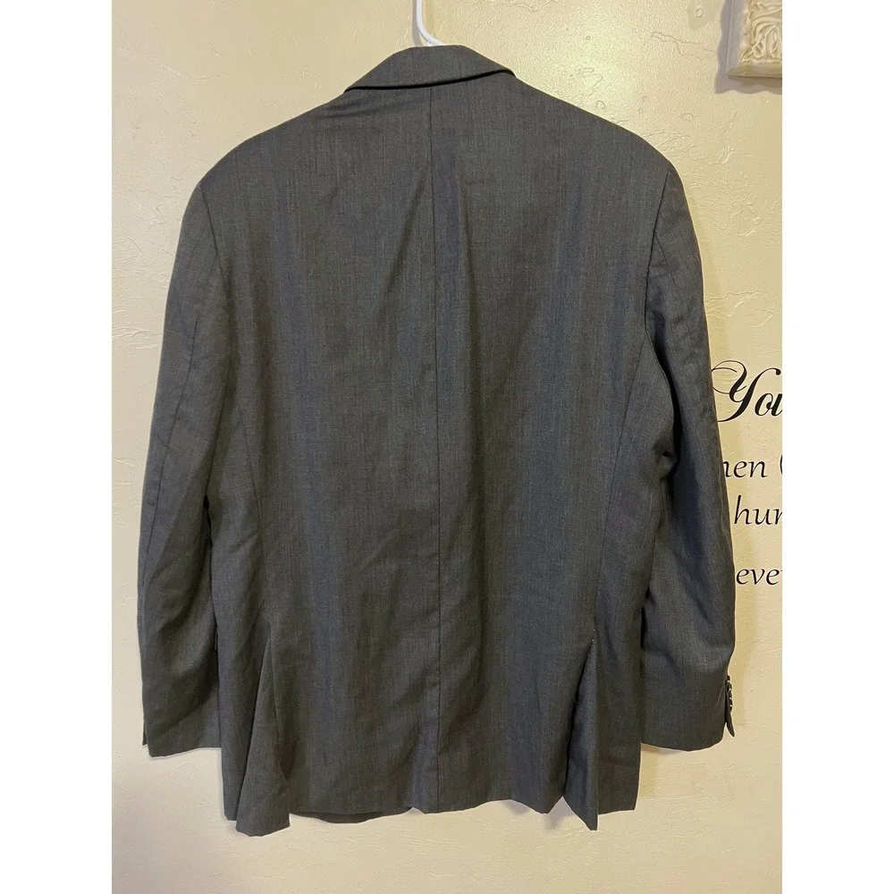 Alfani Mens‎ Grey Two-Button Suit Jacket Blazer Size 40R Notched Lapel Wool Work